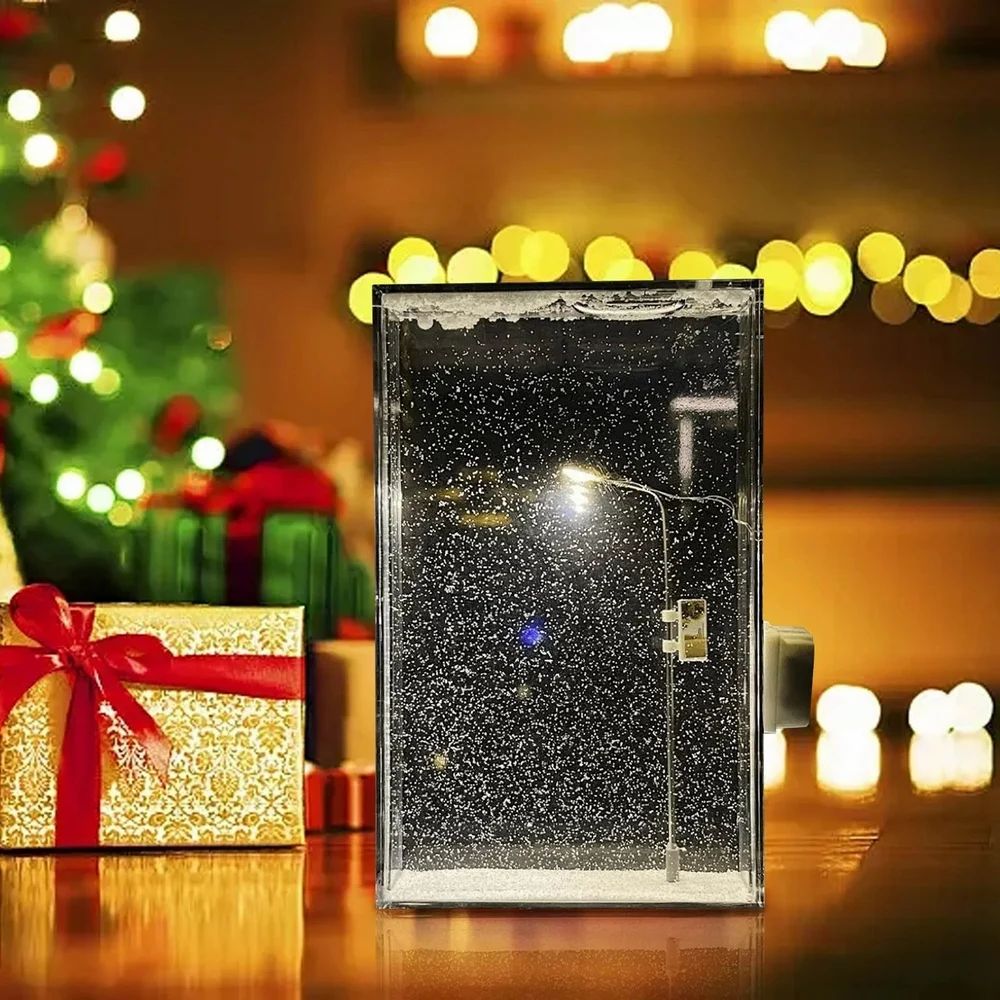 Snowy Night Street Lamp